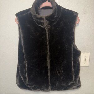 Blassport Black Faux Fur Vest